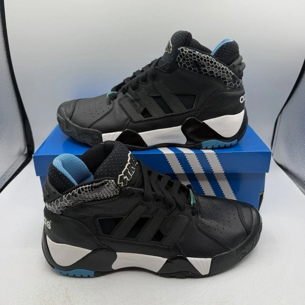 Adidas Streetball Basketball Shoes Mens Sz 9.5 Black Sneakers D67890